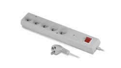 Listwa przeciwprzepięciowa PS-5P 5-gniazd z/u 10A 1,5m /OMY 3x1/ szara