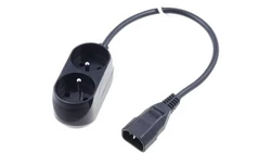Przedłużacz do UPS 2-gniazda z/u 10A /H05VV-F 3x1 0,3m/ z wtykiem IEC C14 PS-PCU 270