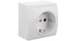 BIS Gniazdo pojedyncze z/u Schuko z przesłonami białe GN-1BSP/00