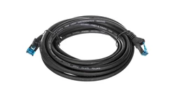 Kabel krosowy patchcord S/FTP (PiMF) kat.6a LSZH czarny 5m 93820