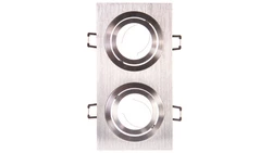 Sufitowa oprawa punktowa MORENA, IP20, kwadrat, 2 oczka, inox