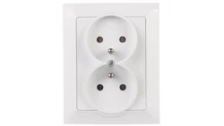 PREMIUM Gniazdo podwójne z/u białe GPt-6 Pr