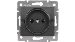 LOGI Gniazdo pojedyncze 2P śrubowe 16A 250V Grafit 25262