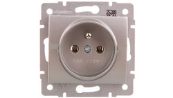 LOGI Gniazdo pojedyncze 2P+Z śrubowe 16A 250V Srebrny 25209