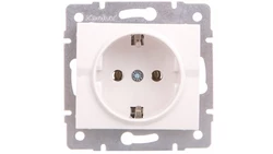 LOGI Gniazdo pojedyncze 2P+Z Schuko śrubowe 16A 250V Biały 25085