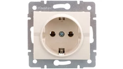 LOGI Gniazdo pojedyncze 2P+Z Schuko śrubowe16A 250V Kremowy 25145