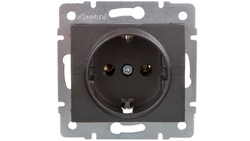 LOGI Gniazdo pojedyncze 2P+Z Schuko śrubowe16A 250V Grafit 25263