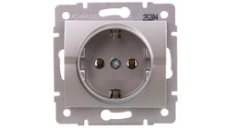 LOGI Gniazdo pojedyncze 2P+Z Schuko śrubowe 16A 250V Srebrny 25204