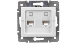 LOGI Gniazdo komputerowe (2xRJ45Cat 5e Jack) niezależne Biały 25110