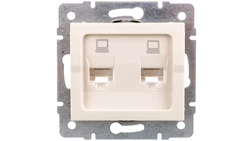LOGI Gniazdo komputerowe (2xRJ45Cat 5e Jack) niezależne Kremowy 25169