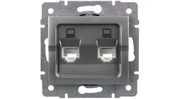 LOGI Gniazdo komputerowe (2xRJ45Cat 5e Jack) niezależne Srebrny 25228