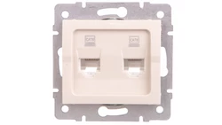 LOGI Gniazdo komputerowe (2x RJ45Cat 6 Jack) niezależne Kremowy 25170