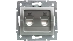LOGI Gniazdo komputerowe (2xRJ45Cat 6 Jack) niezależne Srebrny 25229