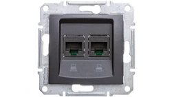 SEDNA Gniazdo komputerowe podwójne RJ45 kat.6 UTP grafitowe SDN4800170