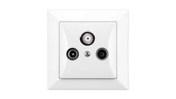 OPAL Gniazdo antenowe RTV/SAT przelotowe białe GAPS/P-Op