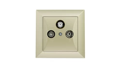 OPAL Gniazdo antenowe RTV/SAT przelotowe metalizowany piaskowy GAPS/P-Op