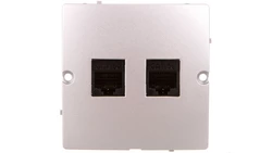 Simon Basic Gniazdo komputerowe podwójne RJ45 kat. 5e srebrny mat BMF52.02/43