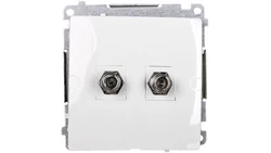 Simon Basic Gniazdo antenowe podwójne typu F białe BMAF2.01/11