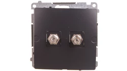 Simon Basic Gniazdo antenowe podwójne typu F grafit matowy BMAF2.01/28