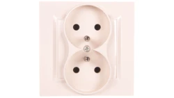 Simon 10 Gniazdo podwójne z/u MONOBLOCK 16A, 250V krem CGZ2/41