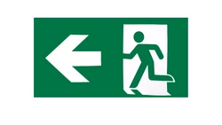 Piktogram PV24 w lewo 200x400 ISO7010 bez loga