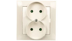 IMPRESJA Gniazdo podwójne b/u z przesłonami ecru GP-2YP/27
