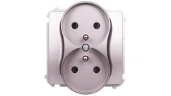 Simon Basic Gniazdo podwójne z/u 16A, 250 V stal inox BMGZ2Mz.01/21