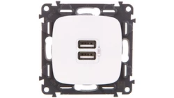 VALENA ALLURE Gniazdo ładowania usb podwójne białe 754995