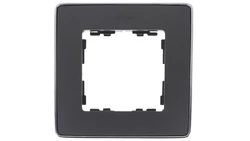 Simon Detail 82 Ramka pojedyncza Detail SELECT-metal GRAFIT / podstawa Chrom 8201610-241