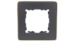 Simon Detail 82 Ramka pojedyncza Detail SELECT-metal GRAFIT / podstawa Złota 8201610-242