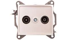 DOMO Gniazdo RTV przelotowe perłowe białe 011320030 24981