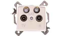 DOMO Gniazdo TV2xSAT końcowe perłowe białe 011590030 24986