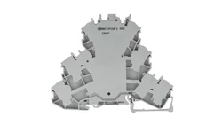 Złączka szynowa 3-pietrowa diodowa 4mm2 szara 2002-3211/1000-410 TOPJOBS /50szt./