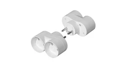 Rozgałęźnik wtyczkowy 2-gniazda b/u biały D.3802