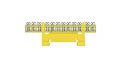 Listwa zaciskowa niska na szynę 12-torowa żółta TH35 E.4053