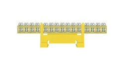 Listwa zaciskowa niska na szynę 15-torowa żółta TH35 E.4054