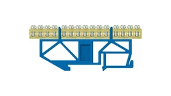 Listwa zaciskowa wysoka na szynę 15-torowa niebieska TH35 E.4046