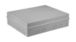 Puszka n/t hermetyczna 460x380x120 18 osłabień IP56 szara S-BOX 816
