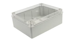 Puszka n/t hermetyczna 240x190x190 bez dławików IP56 pokrywa przezroczysta S-BOX 516-P