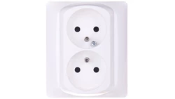 SISTENA LIFE Gniazdo podwójne z/u z przesłonami arctic 771038