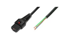 Kabel zasilający do zarobienia 3x1 OPEN/IEC C13 prosty M/Ż czarny IEC-PC1025 /2m/