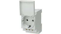 Gniazdo modułowe 2P+Z 16A 230V Schuko na szynę z pokrywką 5TE6801
