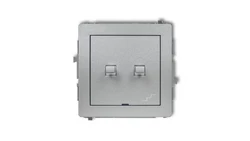 DECO Łącznik jednobiegunowy ze schodowym (wspólne zasilanie) w stylu amerykańskim srebrny metalik 7DWPUS-10.1