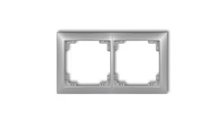 DECO Ramka uniwersalna podwójna z tworzywa DECO Soft srebrny metalik 7DRSO-2