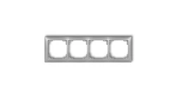 DECO Ramka uniwersalna poczwórna z tworzywa DECO Soft srebrny metalik 7DRSO-4
