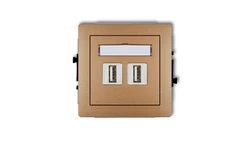 DECO Gniazdo podwójne 2xUSB-AA 3.0 złoty metalik 8DGUSB-6