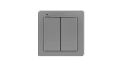 DECO Nadajnik 2-klawiszowy 4-kanałowy do systemu Exta Free szary mat 27DEF-2