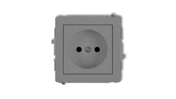DECO Gniazdo pojedyncze b/u szary mat 27DGP-1p