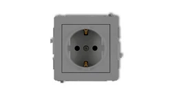 DECO Gniazdo pojedyncze z/u SCHUKO szary mat 27DGP-1sp