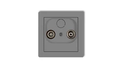 DECO Gniazdo antenowe RTV przelotowe 9dB szary mat 27DG9P
